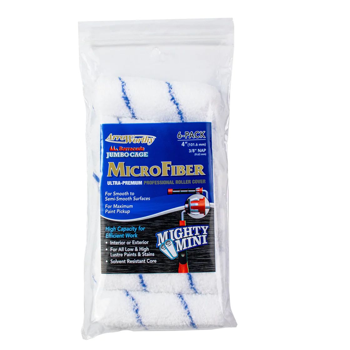 4" JUMBO CAGE MICROFIBER ROLLER CONTRACTOR 6-PACK - Go Build, The Fastest Way To Build